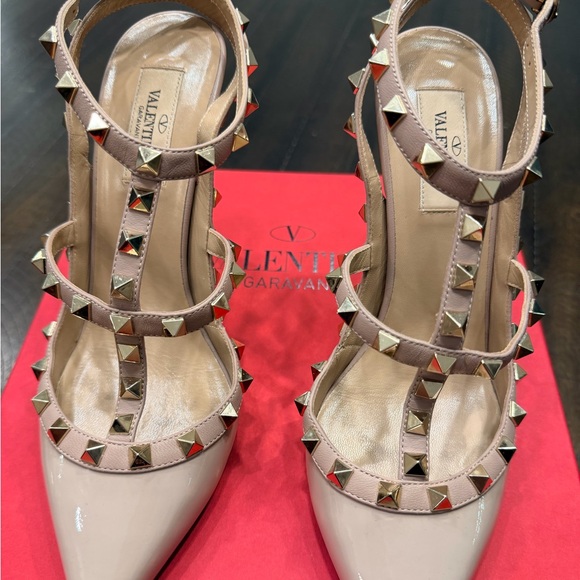 Valentino P45 Poudre Rockstud 100mm Slingback High-Heel Pumps - Picture 2 of 12